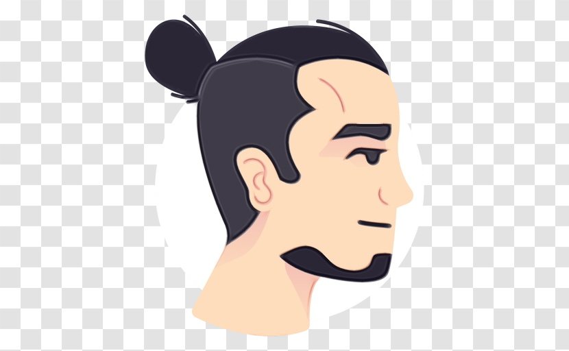 Face Hair Ear Nose Head - Wet Ink - Cartoon Chin Transparent PNG