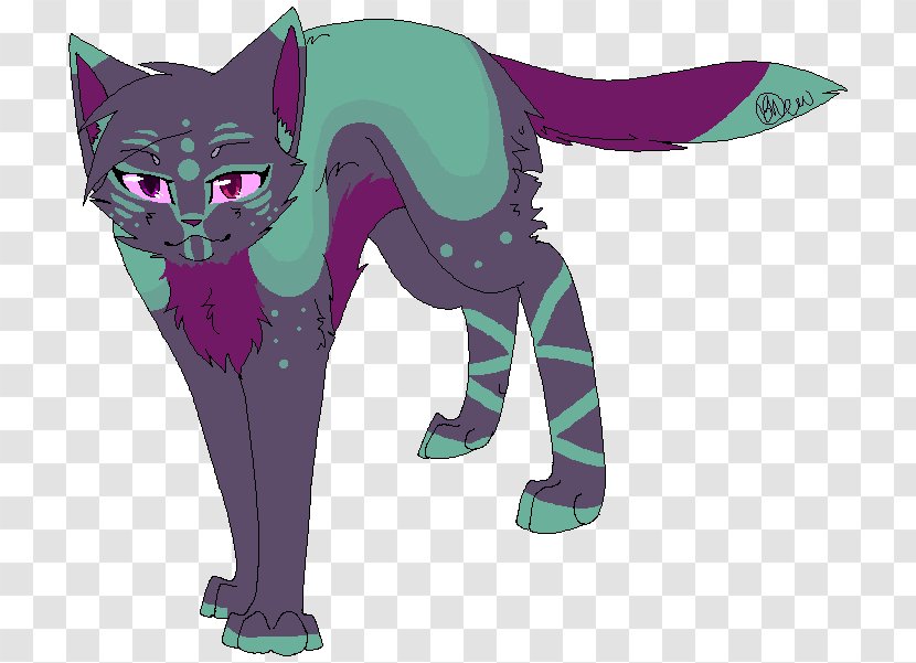 Cat Cartoon Green Tail - Mythical Creature Transparent PNG