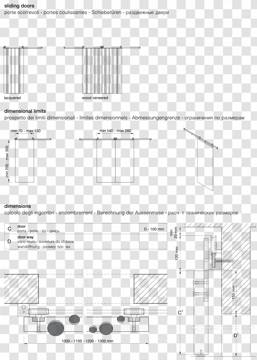 Paper Floor Plan Architecture Technical Drawing - Structure - Sliding Door Pattern Transparent PNG