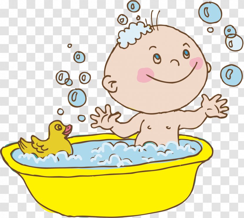 Bathing Cartoon Child - Upload - Baby Shower Transparent PNG