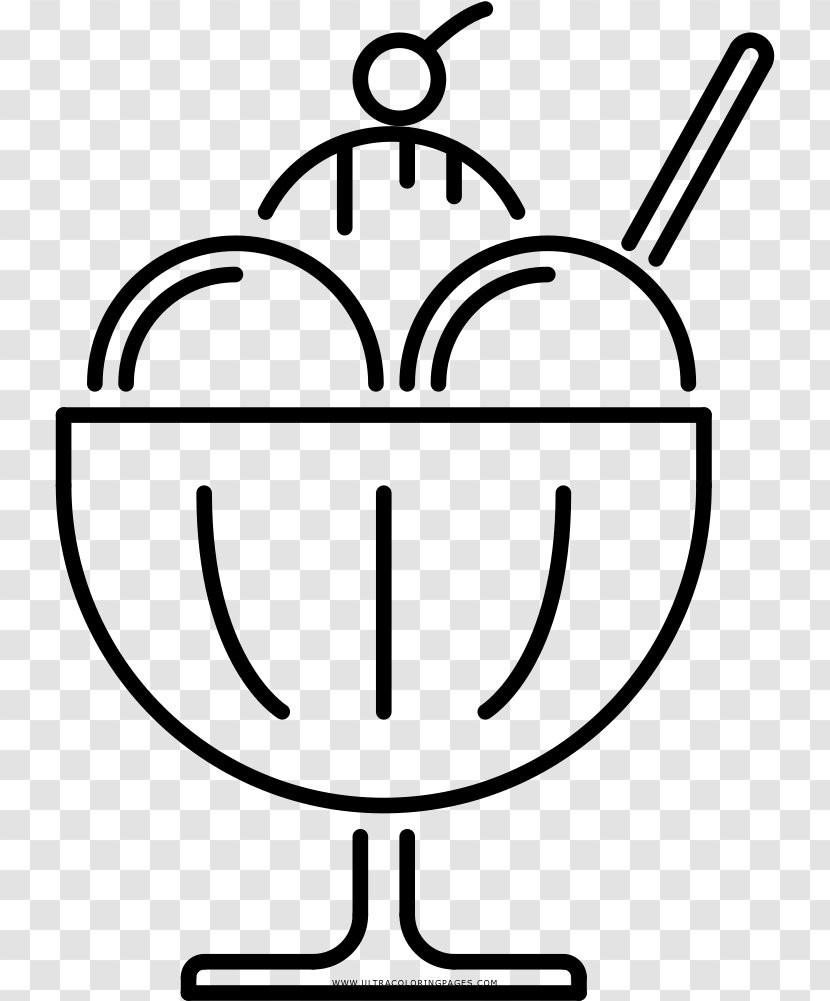 Ice Cream Cones - Wafer - Blackandwhite Coloring Book Transparent PNG