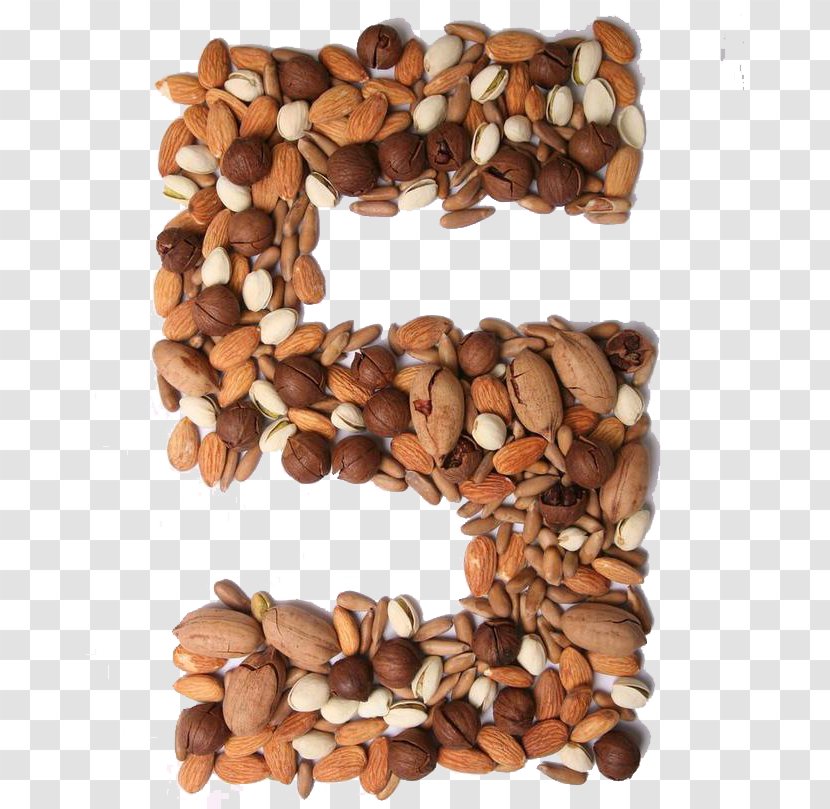 Numerical Digit Number - Mixed Nuts - 5 Transparent PNG