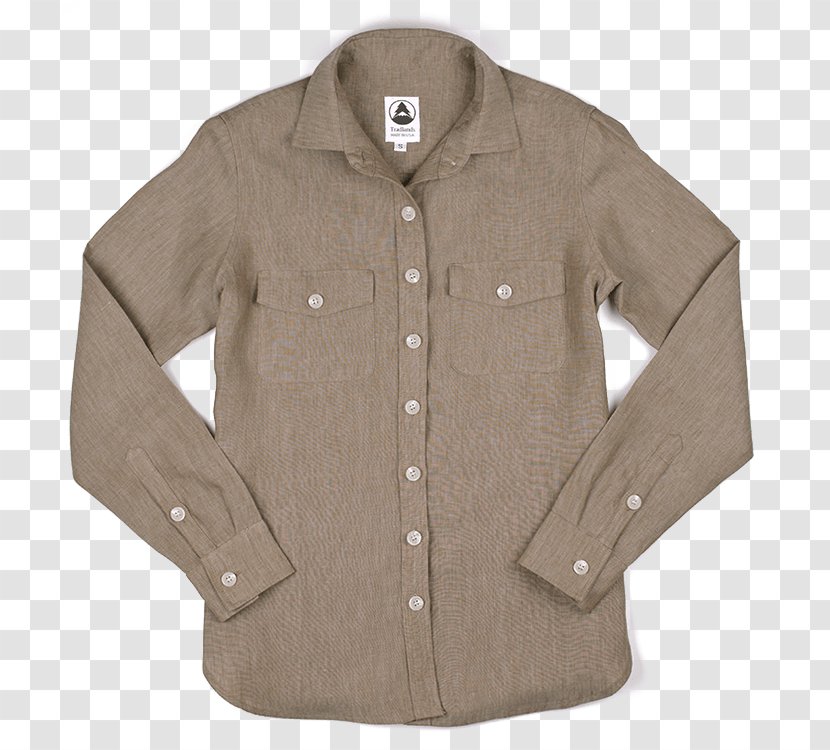 Tomboy Sleeve Shirt Button Jacket - Beige Transparent PNG