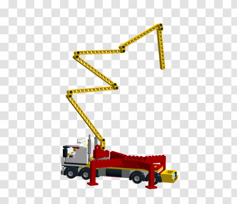 Concrete Pump Crane Architectural Engineering Lego Ideas Truck - Yellow Transparent PNG