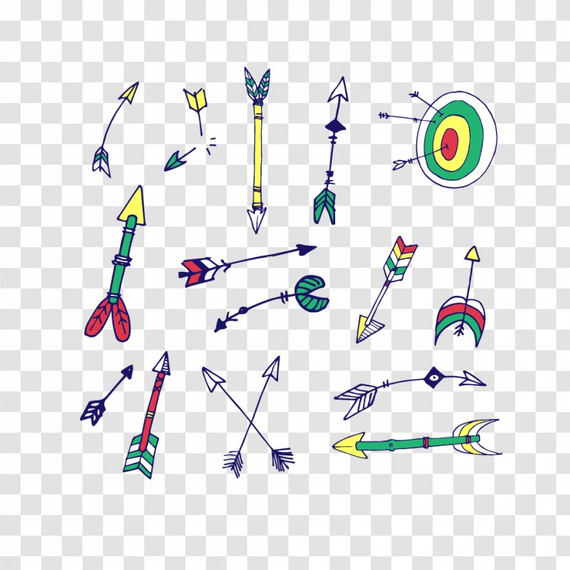 Euclidean Vector Arrow Clip Art - Recreation - Hand Drawn Arrows And Archery Target Transparent PNG