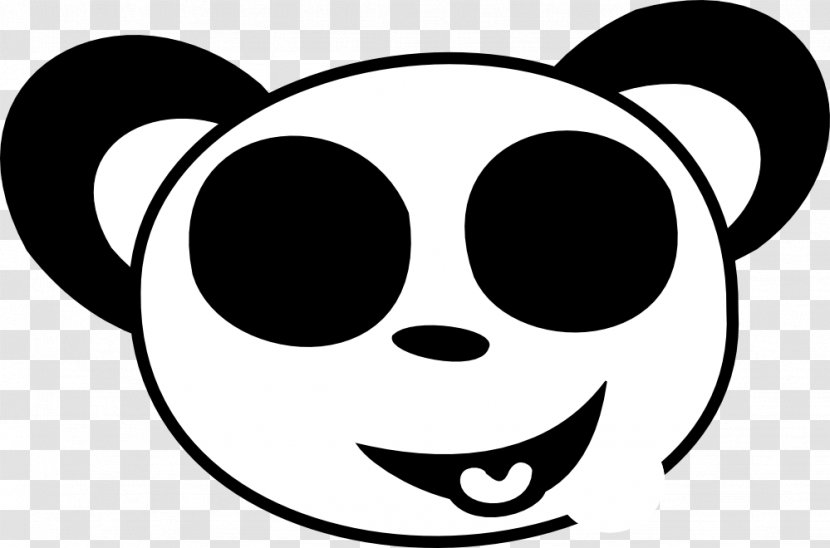 Giant Panda Bear Red Smiley Clip Art - Cartoon - Animal Black And White Transparent PNG