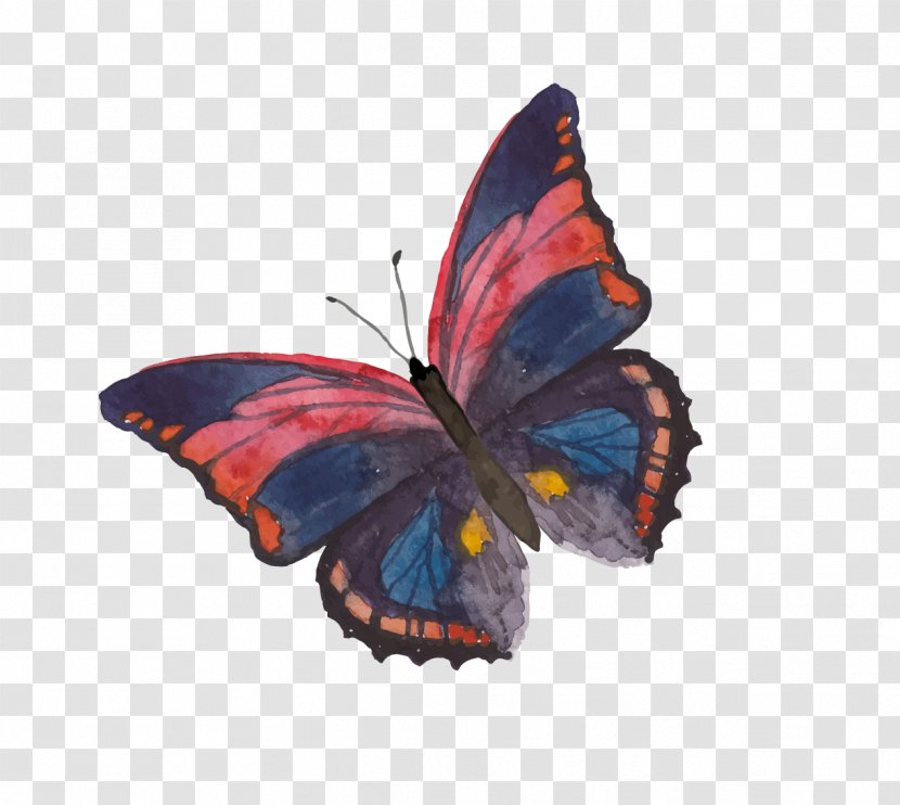 Papillon Dog Monarch Butterfly Watercolor Painting - Invertebrate Transparent PNG