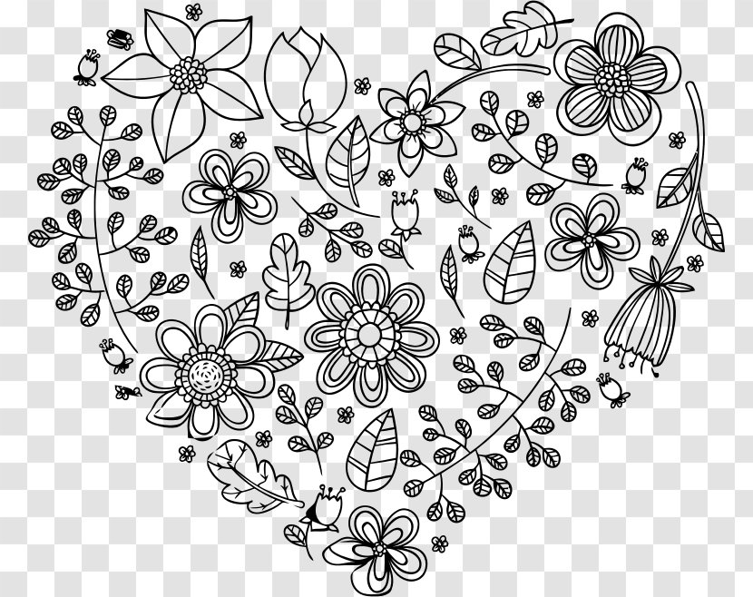 Valentine's Day Heart Love Clip Art - Area - Flower Black Transparent PNG