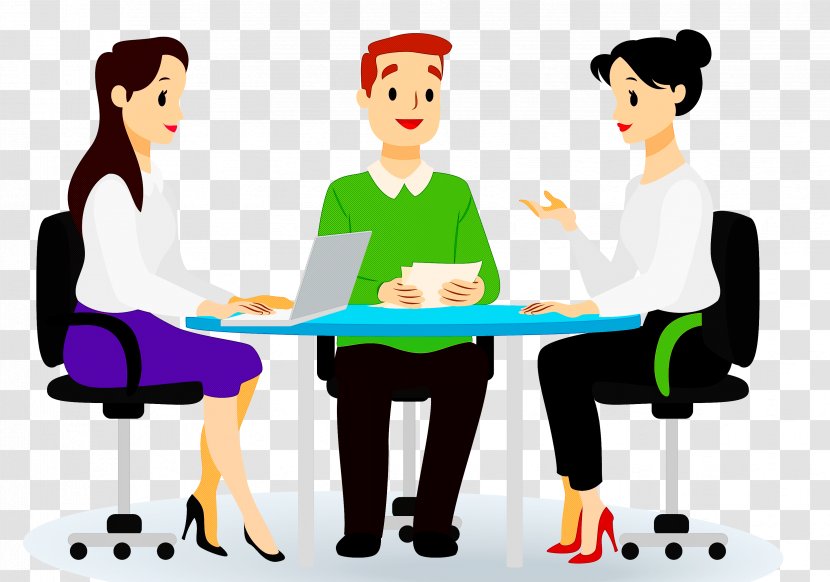 Job Cartoon Conversation Sharing Employment - Furniture Table Transparent PNG