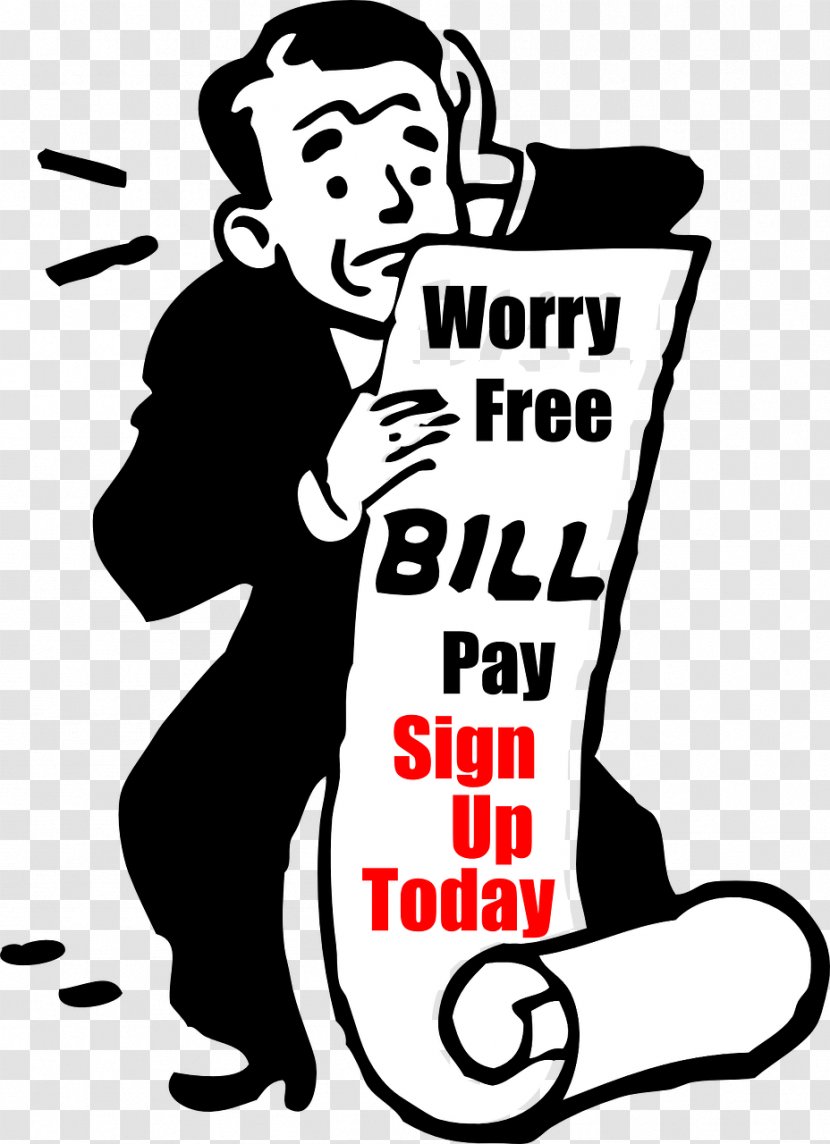 Clip Art - Black And White - Bill Payment Transparent PNG