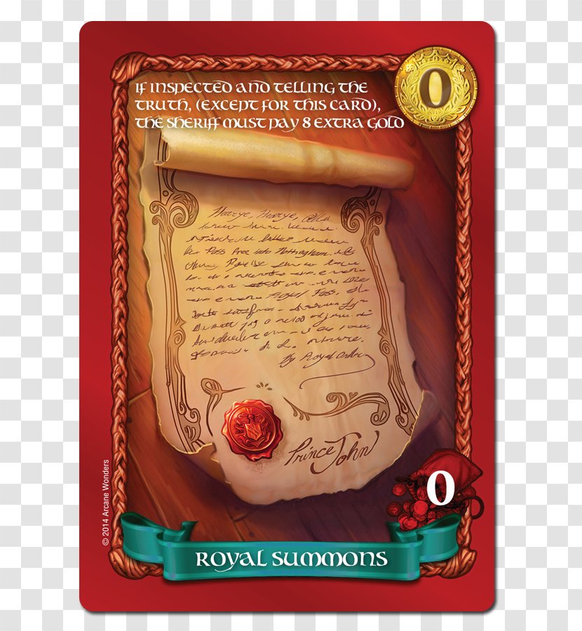 The Sheriff Of Nottingham Mage Wars Arena Game Transparent PNG
