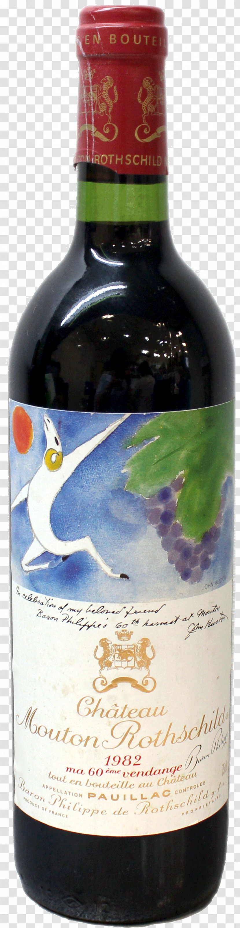 Liqueur Dessert Wine Château Mouton Rothschild Bottle Transparent PNG