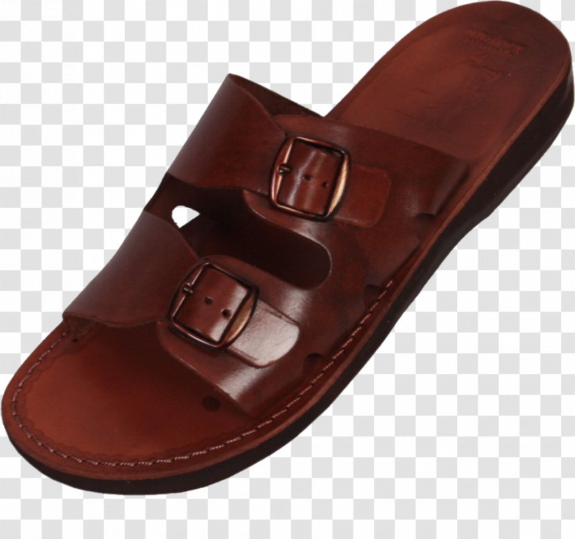 Slipper Sandal Leather Flip-flops Strap - Brown - Sandals Image Transparent PNG