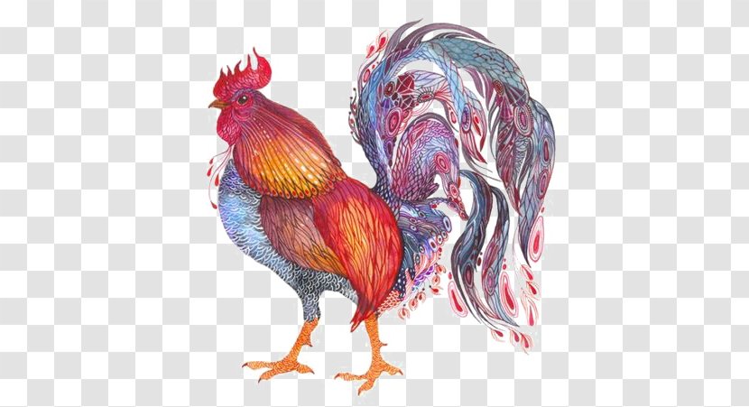 Rooster Bead Embroidery Matrenin Posad - Fowl - Cock Transparent PNG