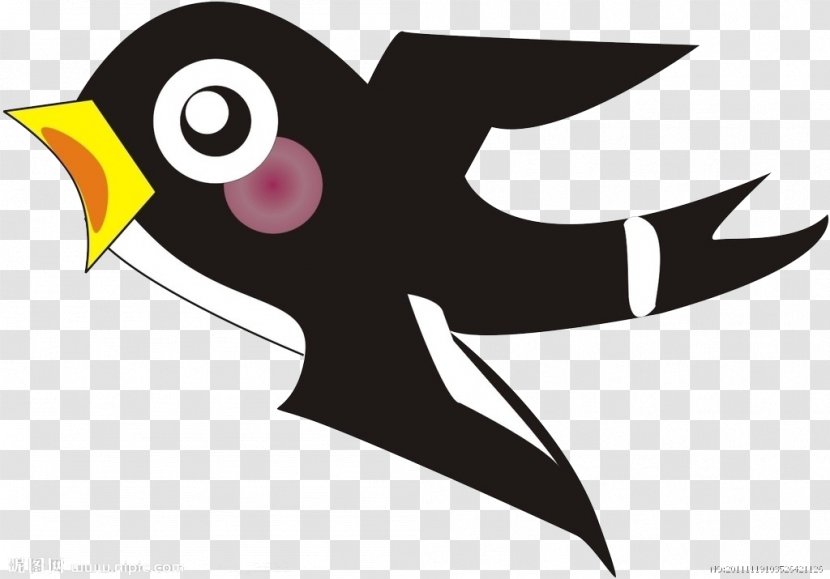Cartoon Yellow - Beak - Black Swallow Transparent PNG