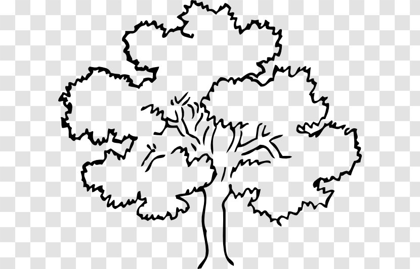 Tree Oak Outline Clip Art - Text - Cliparts Transparent PNG