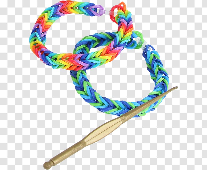 Rainbow Loom Rubber Bands Bracelet Plastic - Necklace - Triple Transparent PNG