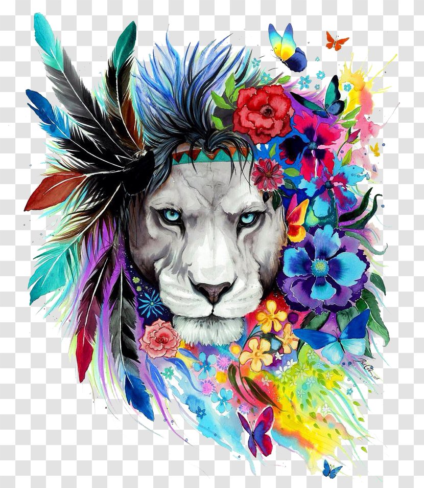 Lion Art Drawing Poster Painting - Work Of - The King Transparent PNG