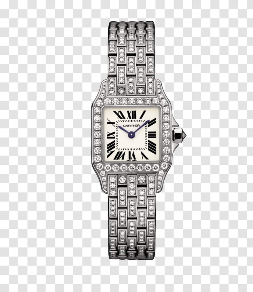 Cartier Tank Watch Jewellery Santos - Colored Gold - Silver Diamond Watches Mechanical Female Form Transparent PNG