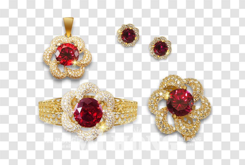 Ruby Earring Body Jewellery Magenta Transparent PNG