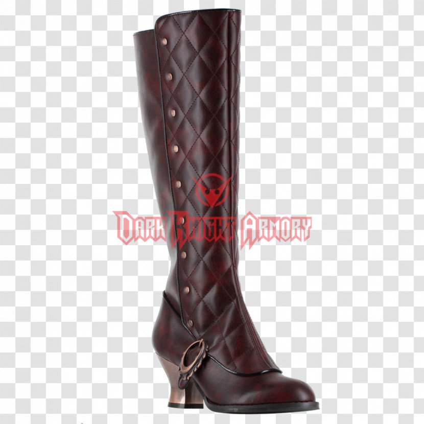 Victorian Era Riding Boot High-heeled Shoe - Burgundy Low Heel Shoes For Women Transparent PNG
