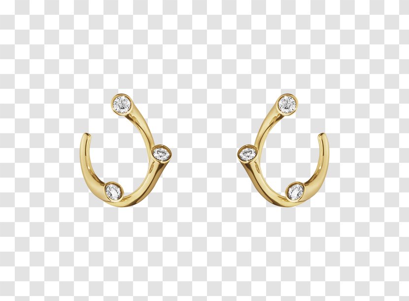 Earring Silver Colored Gold Carat - Brilliant - Hoop Earrings Transparent PNG
