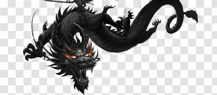 Chinese Dragon Ink Wyvern - Fictional Character Transparent PNG