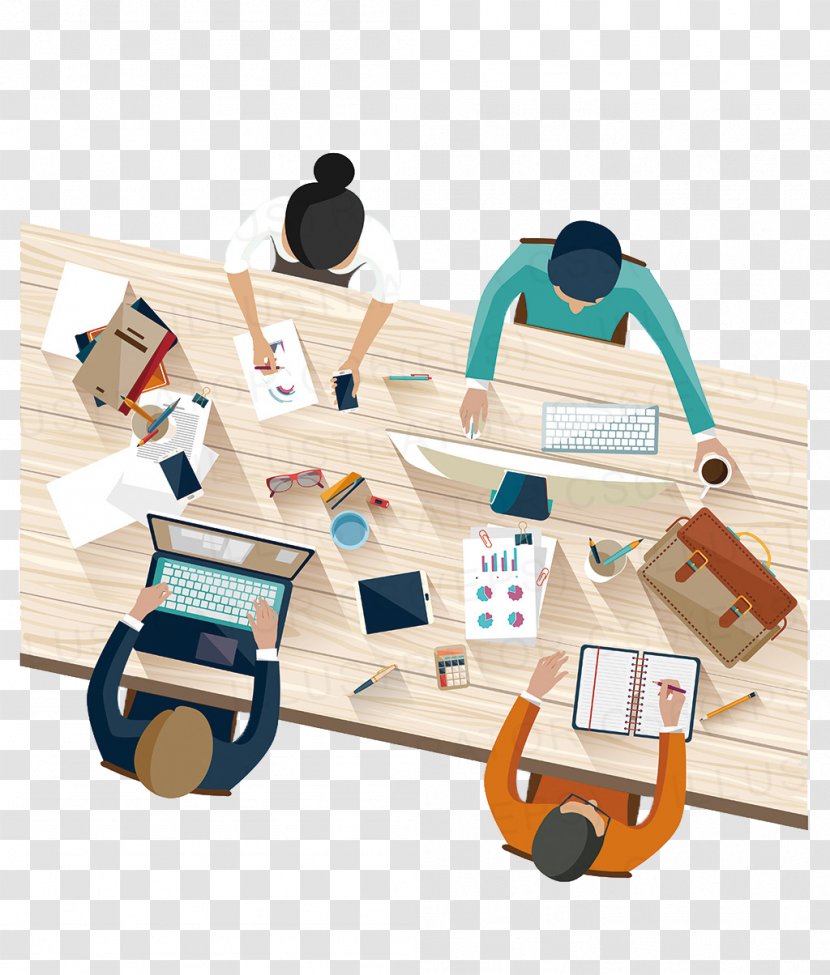 Business Meeting Flat Design Brainstorming - Apartment - 4 People Who Work A Plan Picture Material Transparent PNG
