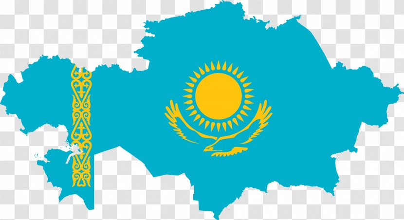 Flag Of Kazakhstan Blank Map - Heart - Eminem Transparent PNG