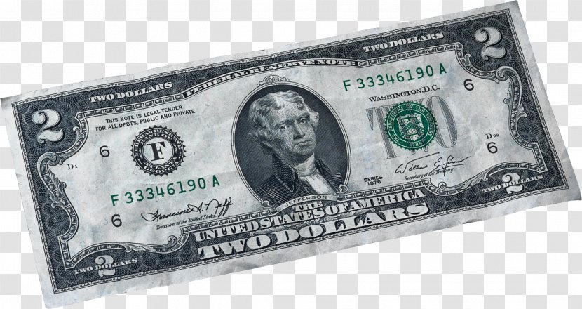 Money United States Dollar Two-dollar Bill Coin - One - Image Transparent PNG