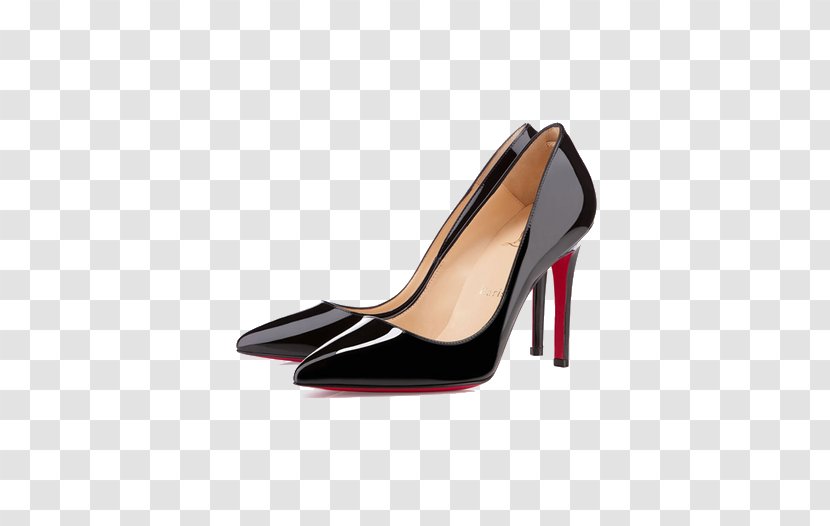 Court Shoe High-heeled Footwear Ballet Flat Patent Leather - Christian Louboutin - Black Shoes Transparent PNG