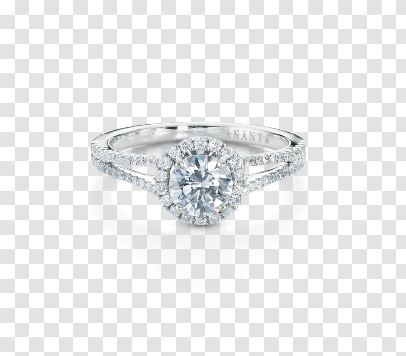 Diamond Engagement Ring Jewellery Solitär-Ring - Silver - Halo Transparent PNG