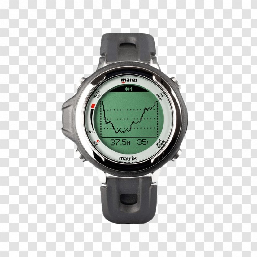 Dive Computer Mares Matrix Wrist Underwater Diving Scuba - Watch Transparent PNG