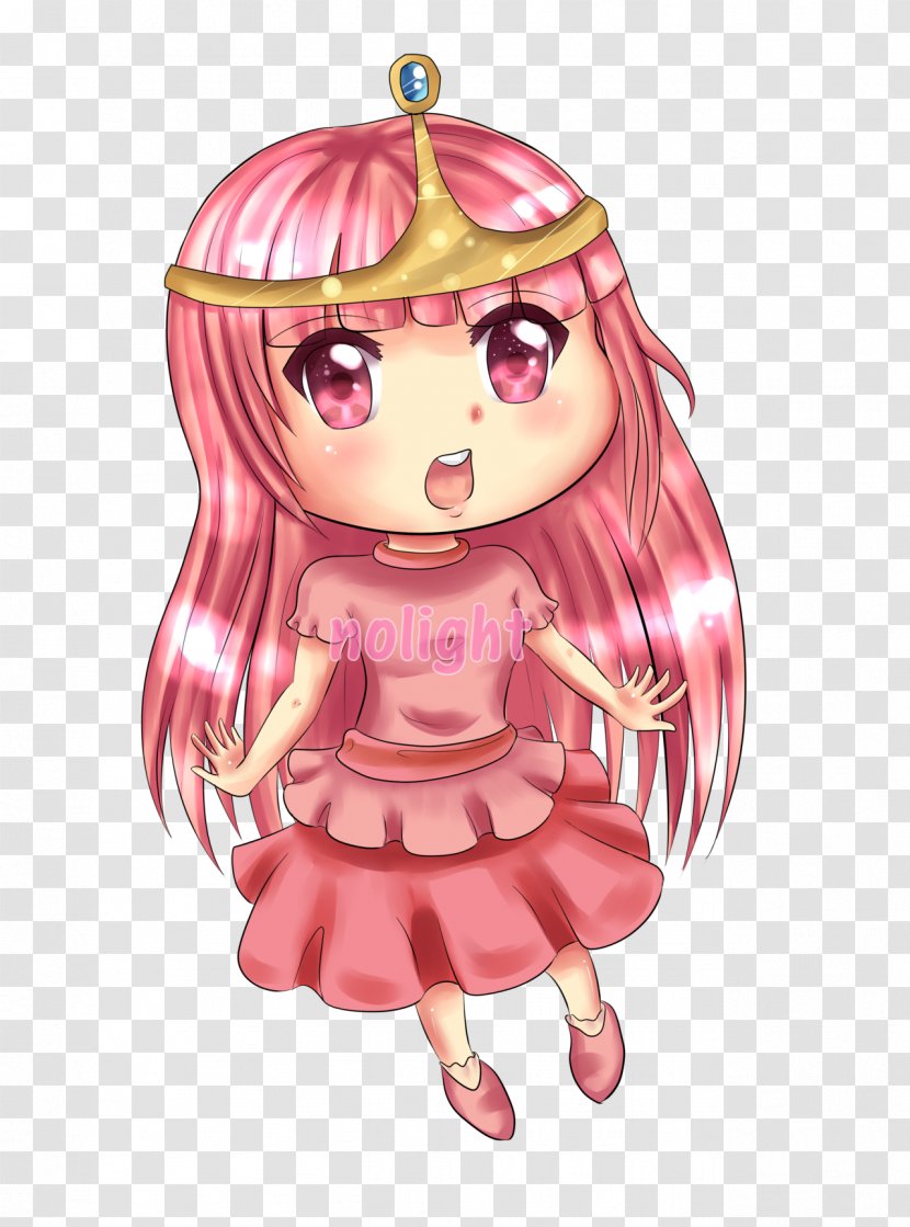 Cartoon Pink M Character Doll - Watercolor Transparent PNG