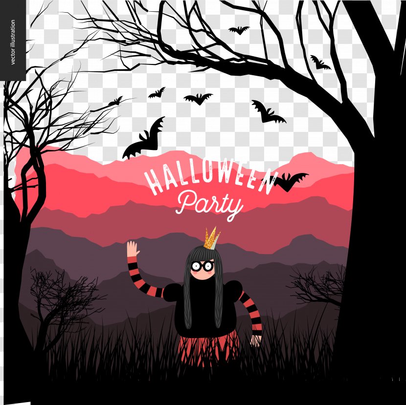 Halloween Poster Background Decorative Elements And Funny People - Art - Stock Photography Transparent PNG