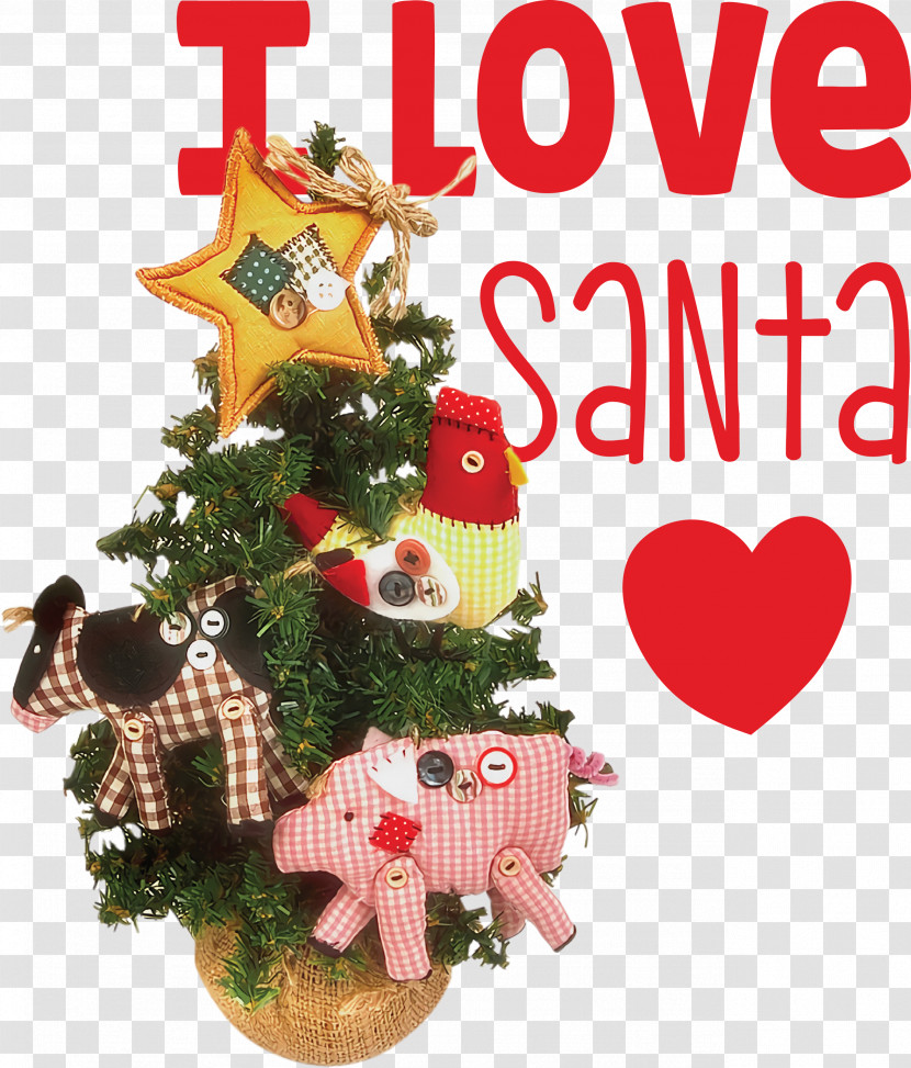 I Love Santa Santa Christmas Transparent PNG