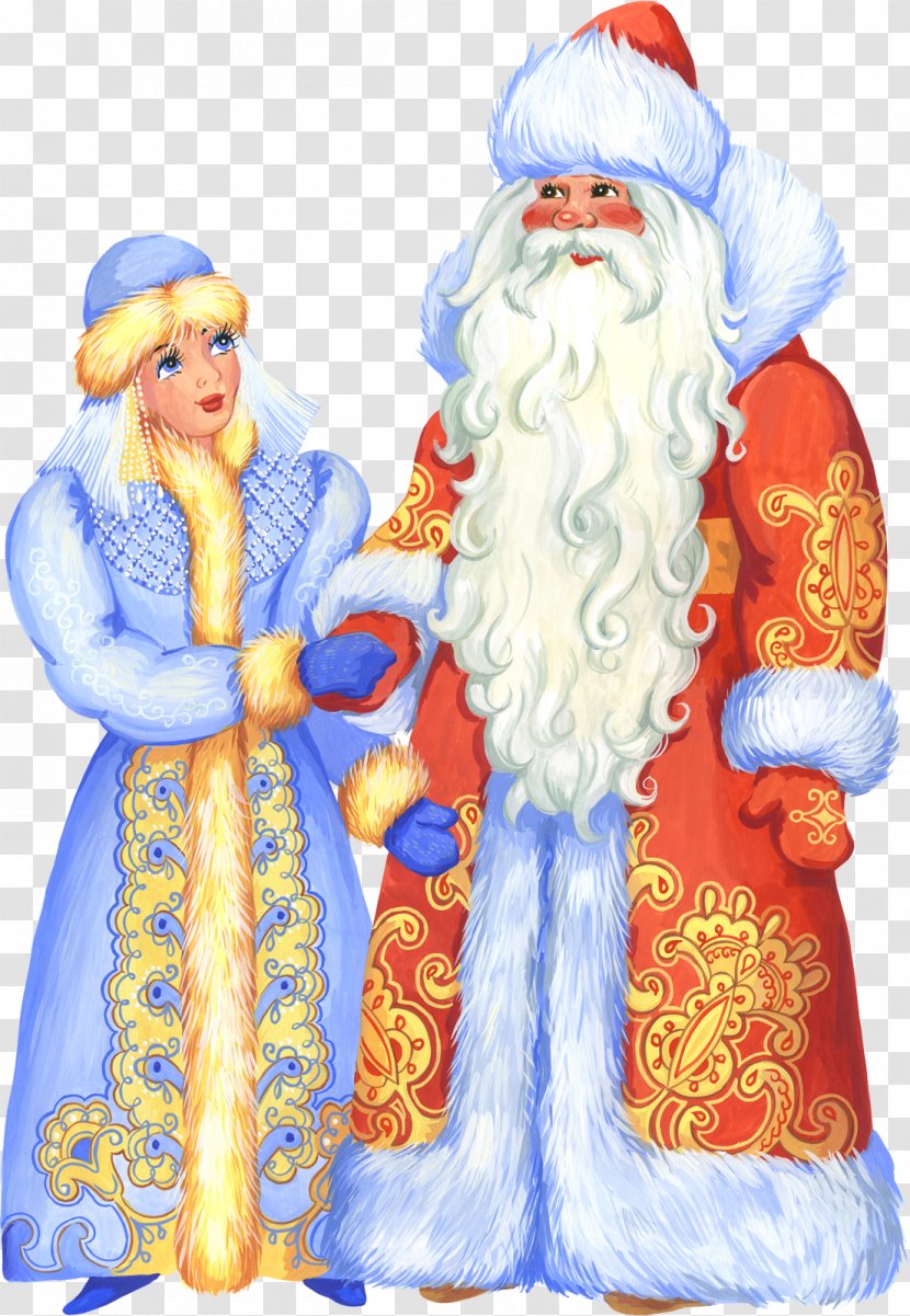Snegurochka Ded Moroz New Year Ziuzia Grandfather - Snow - Santa Claus Transparent PNG