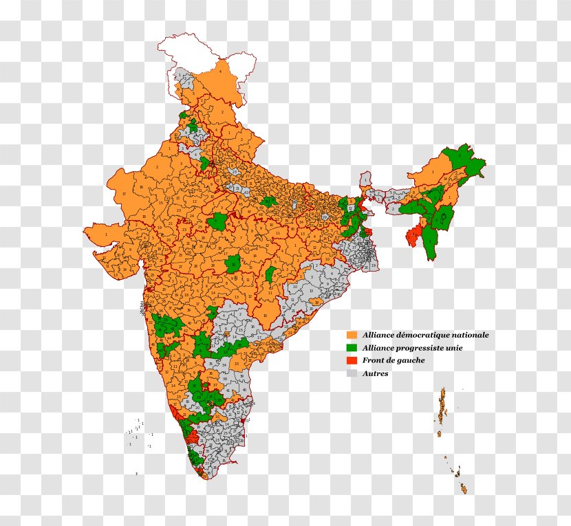 States And Territories Of India Map Transparent PNG