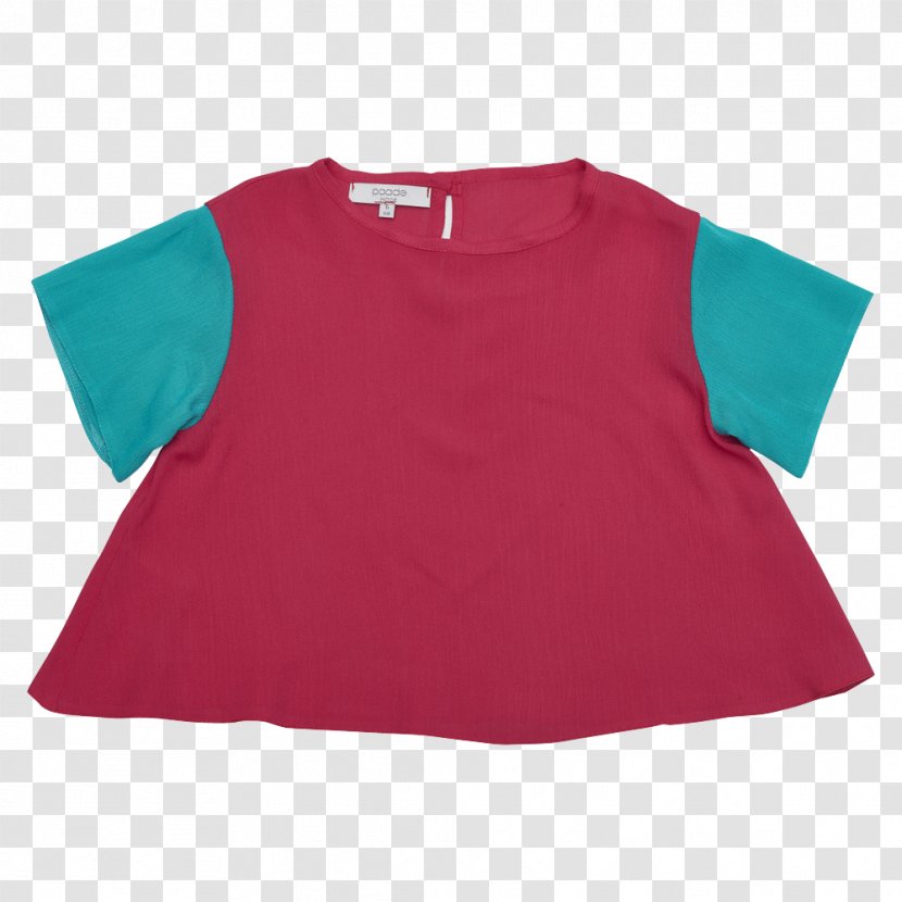 Sleeve T-shirt Shoulder Blouse Pink M - Neck Transparent PNG