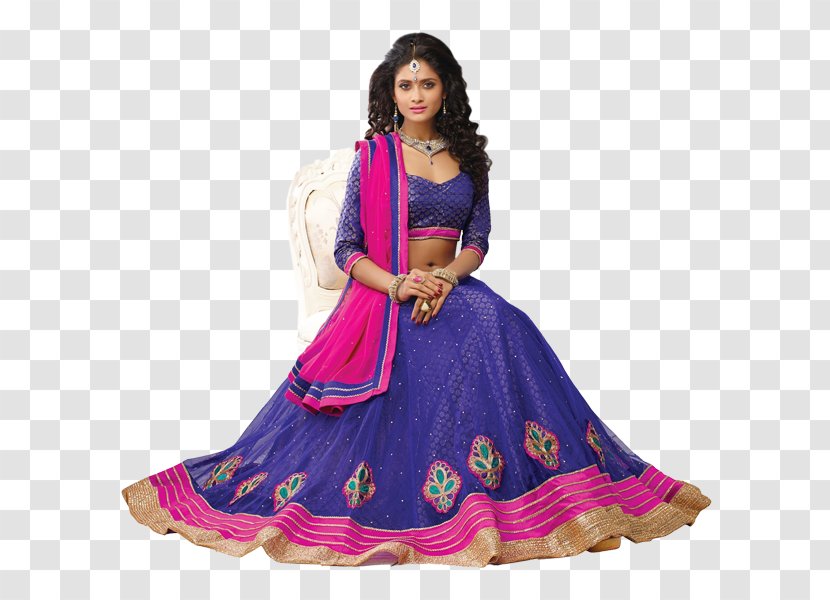Lehenga-style Saree Gagra Choli Wedding Dress - Georgette Transparent PNG