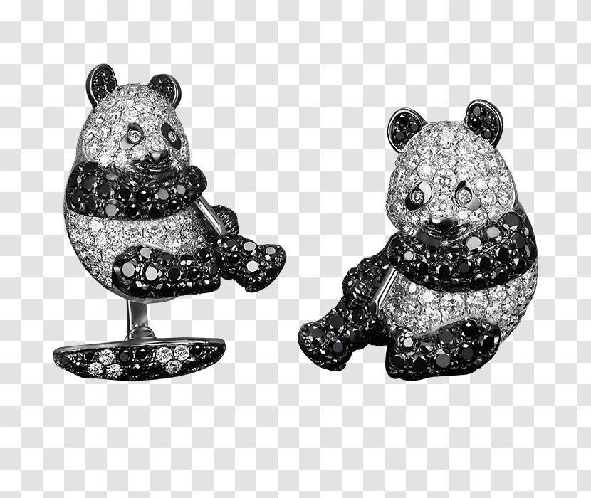 Earring Jewellery Cufflink Brilliant Diamond - Bear - Eat Bamboo Transparent PNG