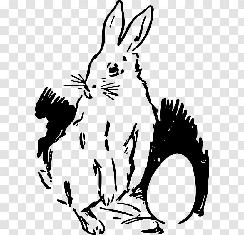 Easter Bunny Domestic Rabbit Egg Clip Art - Line Transparent PNG