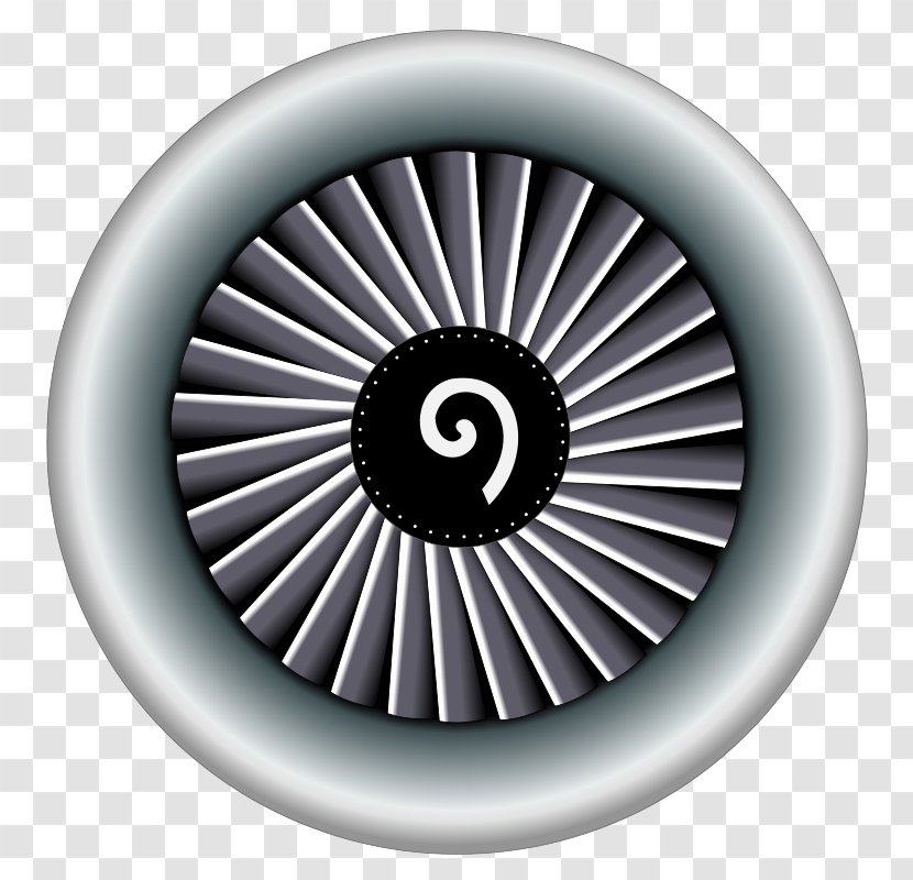 Airplane Aircraft Engine Jet Clip Art - Turbine - Vector Transparent PNG