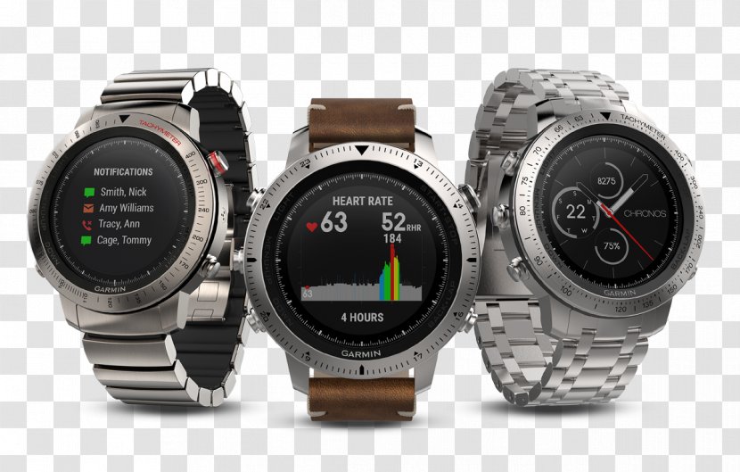 Garmin Fēnix Chronos 5 Sapphire Ltd. GPS Watch Stainless Steel - Strap Transparent PNG