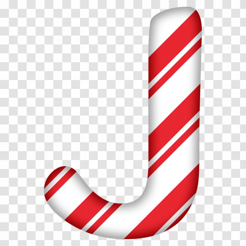 Candy Cane Christmas Day Letter Alphabet J Transparent PNG