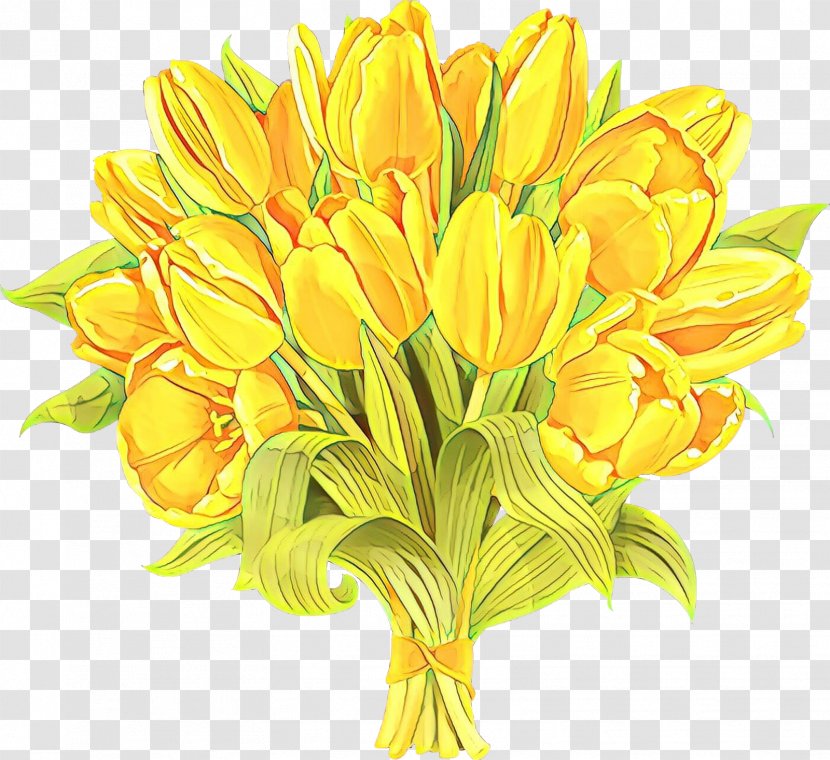 Flower Yellow Cut Flowers Plant Tulip - Bouquet Petal Transparent PNG
