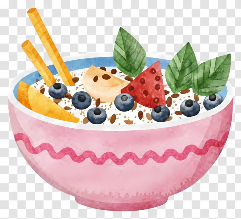 Cartoon Cereal Toppings Berries Raisins Transparent PNG