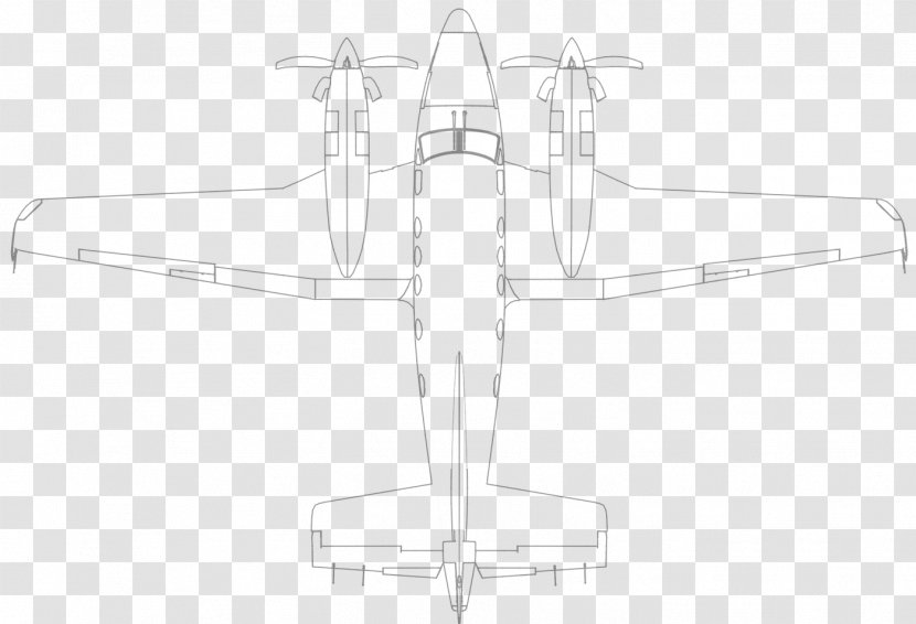 Airplane Propeller Sketch - Black And White Transparent PNG