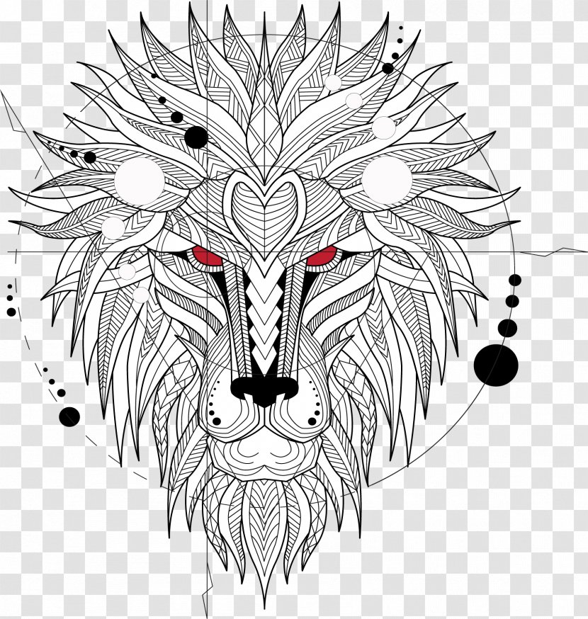 Lion T-shirt Tattoo - Heart - Ferocious Head Totem Transparent PNG