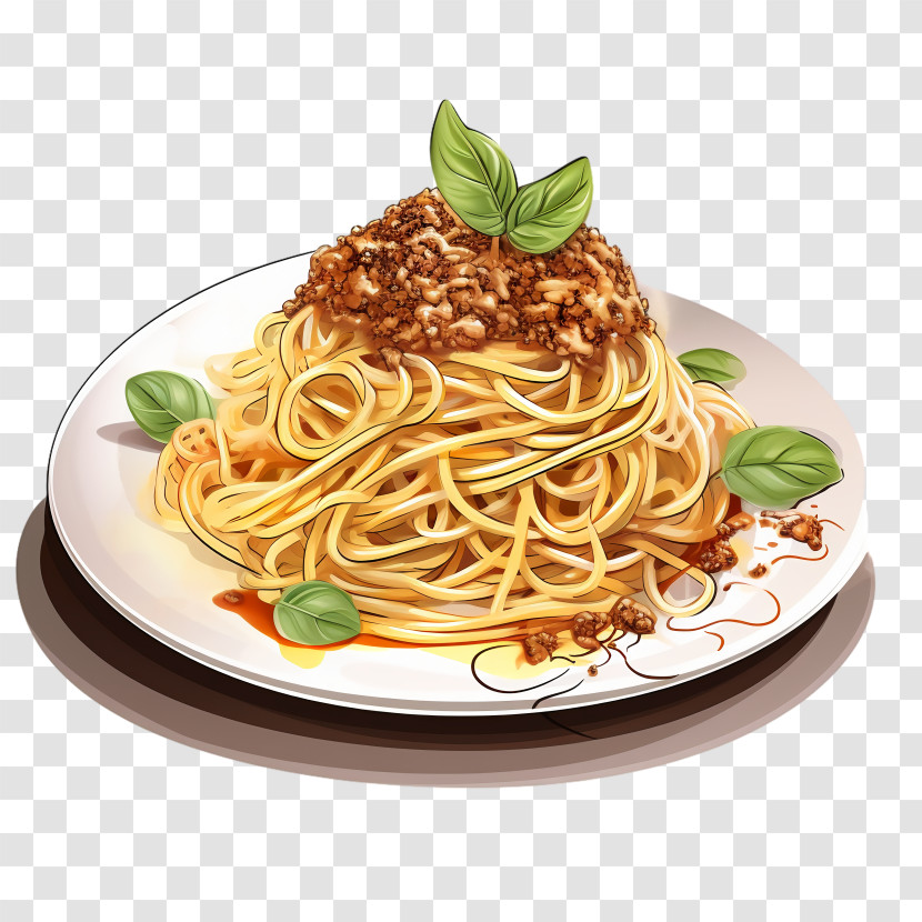 Spaghetti - Spaghetti With Meat Sauce And Basil Transparent PNG